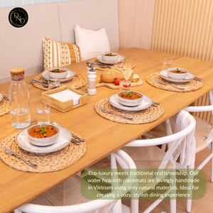 Dai Ngan Dzung – Set de table rond et dessous de plat artisanaux en jacinthe d'eau, écologiques, pour mariage, épaisseur personnalisable - Product Image 4