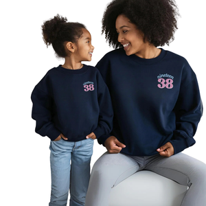 Sweat-shirts assortis pour la famille, bleu marine, en molleton doux, col rond, manches longues, vêtements décontractés pour l'hiver, mode hivernale - Product Image 4