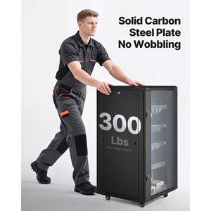 Armoire réseau 22U avec porte en verre trempé verrouillable, montage mural, rack de serveur, équipement informatique, appareils audiovisuels, charge maximale de 300 livres - Product Image 4