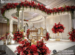 Impresionante Mandap Blanco para Bodas Estilo Radhika Palace, Opulento Mandap de Boda Estilo Rajwada con Pilares Tallados, Mandap de Lujo con Cúpula de Marfil - Product Image 2