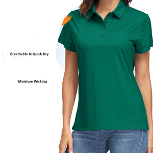 เสื้อโปโลระบายอากาศได้ดี แห้งเร็ว สวมใส่สบาย ผ้าถักพิมพ์ลาย เหมาะสำหรับใส่ทุกวัน เสื้อโปโลผู้หญิงทรงหลวม ผ้าเนื้อนุ่ม - Product Image 5