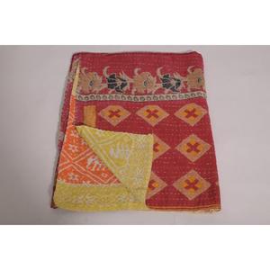 Handmade Printed Kantha <b>Quilt</b> Eco-Friendly Vintage Floral Cotton Washable Indian Boho Reversible Bedspread Home Decor - Product Image 6