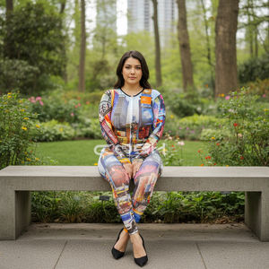 Mono Sublimado Personalizado, Corte Ajustado, con Cierre y Leggings – Conjunto de Mono Moderno para Streetwear - Product Image 6