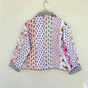Indian Handmade 100% Cotton Eco-Friendly Quilted Anti-Wrinkle Breathable Quick Dry Front Pocket <b>Covered</b> <b>Button</b> Autumn/Winter - Product Image 1