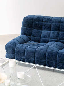 Fauteuil lounge sans accoudoirs en bouclette capitonné de style nordique moderne, <span class=keywords><strong>canapé</strong></span> confortable et décontracté pour salon, chambre à coucher, balcon - Product Image 5