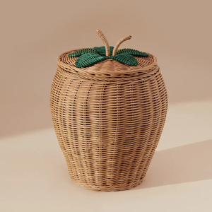 Rattan <b>nursery</b> storage hamper <b>basket</b> combo multi color lid container <b>baskets</b> for baby toddlers - Product Image 3