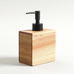 Ensemble de salle de bain en bois Curio Craft, 8 pièces, distributeur de savon, porte-brosse à dents, plateau, design minimaliste rectangulaire, facile à nettoyer - Product Image 5