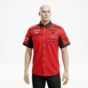 Nouvelle conception Chemises de pit crew entièrement boutonnées personnalisées avec logo sur mesure pour moto et course automobile 2026 - Product Image 1