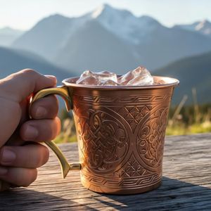 Gobelets à boire en cuivre réutilisables, écologiques, super lourds, pour boissons froides, cocktails, faits à la main, non doublés, non revêtus - Product Image 4