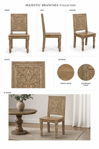 Silla de Diseño con Motivo Floral en Madera Sólida, Ideal para Interiores Modernos y Clásicos, Disponible a Precio de Fábrica - Product Image 6