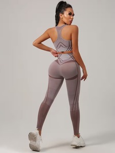 Womens Seamless Activewear 2 Piece Set Engineered Knit Bra and Silhouette Contouring Leggings Tight Sport Yoga Suit Tracksuit - Product Image 3