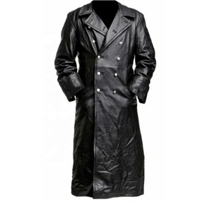 Gabardina de piel sintética para hombre, abrigo cortavientos de manga larga a la moda para otoño, chaqueta de cuero larga ajustada, chaqueta de Pu para hombre, prendas de vestir - Product Image 1