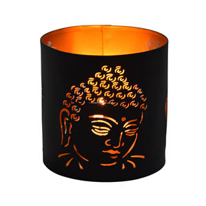 Portavelas de Té de Buda de Hierro Pequeño, Hecho a Mano, Marca IHA, Decoración Navideña Festiva, Artículos para Regalos, Portavelas, Frascos para Velas - Product Image 1