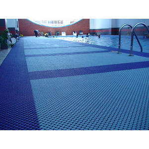 Alfombra de goma azul antideslizante para exteriores y áreas comerciales con superficie perforada - Product Image 3