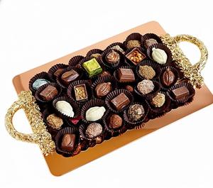 Plateau de présentation en métal doré de haute qualité pour chocolats, bonbons et desserts, idéal pour les mariages et occasions spéciales, prix économique - Product Image 4