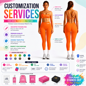 Conjunto de Yoga Personalizado para Mujer, Bra Deportivo Sin Costuras y Leggings de Cintura Alta, Ropa Deportiva para Gimnasio, Fabricante - Product Image 3