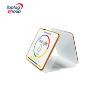 Expositor de mesa personalizado de acrílico y PVC con NFC de 13.56Mhz para código de reseñas de Google y tarjetas de menú impresas para restaurantes