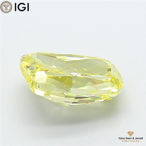 Bague solitaire pour femme avec diamant de laboratoire CVD certifié IGI, forme coussin, 2,51 carats, clarté VS1, couleur jaune vif fantaisie - Product Image 5