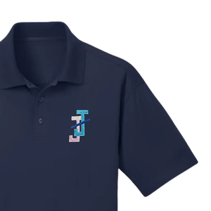 Polo de malla de secado rápido para hombre, azul marino, con diseño bordado, manga corta, con cuello, ropa deportiva informal. - Product Image 5