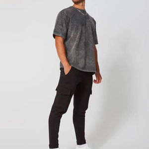Camiseta de hombre con lavado ácido y logotipo totalmente personalizado en venta, producto de moda, camiseta de hombre con lavado ácido y cuello redondo con MOQ bajo. - Product Image 6