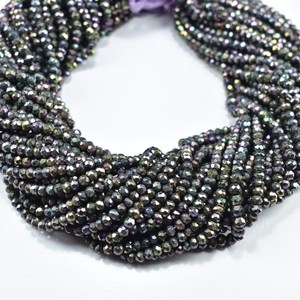 Perles de spinelle noire naturelle facettées en forme de rondelle pour la fabrication de bijoux, vente en gros, perles de pierres précieuses en vrac pour colliers et bracelets - Product Image 5