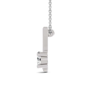 Colgante de Lujo con Letra Inicial X Certificada por GRA, Elaborado en Oro de 10k, con Diamante Cultivado en Laboratorio de Corte Redondo y Engaste de Cuatro Puntas - Product Image 4