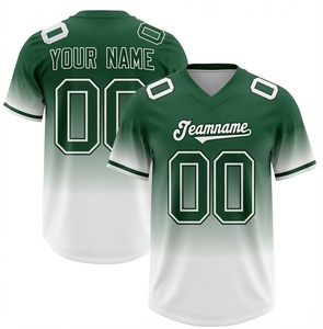 Custom Sublimated American Football Jersey Men's V-Neck Red Black Gradient Moisture Wicking Short Sleeve Teamname - Product Image 2