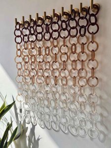 Décoration murale suspendue en chaîne acrylique, maillons ronds, design minimaliste, dégradé multicolore - Product Image 5