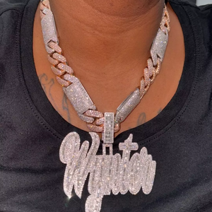 Collar con Colgante de Letra Personalizado en Plata 925 Chapada en Oro con Moissanita Brillante, Estilo Hip Hop, Certificado GRA, Joyería para Hombre - Product Image 2