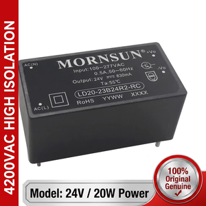 LD20-23B24R2-RC Alimentatore 20W 24V 0.83A, Convertitore AC-DC 24V, Modulo su Guida DIN, Isolamento 85-305VAC 4200VAC - Product Image 1