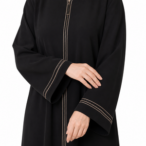 Abaya Istanbul Grace, Elegancia de Medianoche, Abaya Turca, Abaya Otomana de Lujo, Abaya Negra Sultanah, Abaya Negra Premium Zariya - Product Image 6