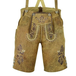 Pantalon en cuir bavarois Trachten, Lederhosen sur mesure pour hommes, mini-short décontracté à séchage rapide avec taille élastique, fabriqué au Pakistan - Product Image 6