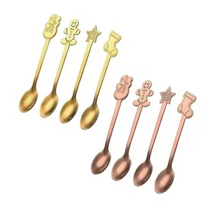 Cuchara de metal resistente para café y té, cuchara agitadora de azúcar de acero inoxidable, cubiertos para postre, duradera - Product Image 2