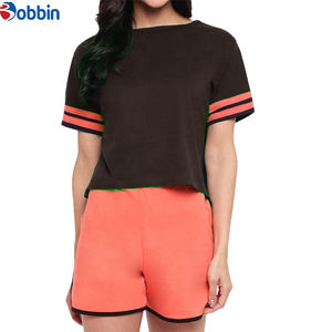 Conjuntos de Verano, Traje Deportivo Corto, Tendencia de Verano, Logotipo Personalizado, Conjunto de Dos Piezas de Algodón, Shorts y Camisetas para Mujer - Product Image 3