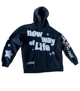 เสื้อฮู้ดสวมหัวโอเวอร์ไซส์อนิเมะใส่ได้ทั้งชายและหญิงโฟมโลโก้แบบกำหนดเองสำหรับ100% ขนแกะรุ่นใหญ่ระบายอากาศได้ดีสำหรับฤดูหนาว - Product Image 1