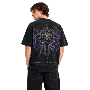 <b>Gothic</b> Skulls Graphic <b>T</b>-<b>Shirt</b> for Men Oversized Cotton Tee with DTG Artwork men's <b>shirts</b> Short Sleeves Casual Streetwear Style - Product Image 1
