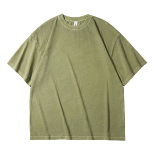T-shirt Homme Oversize Personnalisable Col Rond en Polyester/Coton Épais Coupe Boxy Streetwear avec Logo Imprimé Longueur Longue Couleur Unie - Product Image 4