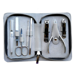 8pcs High Quality Manicure Set With Sharp Blades <b>Nail</b> Clipper Scissor for Baby Infant Foot Grooming Comes Leather Zipper Case - Product Image 1