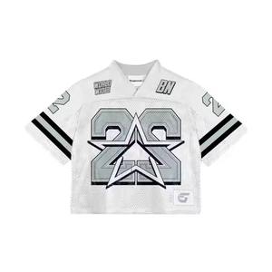 Camiseta de Fútbol Retro Personalizada de Afan Smartshop International |   Camiseta Vintage de Malla 100% Poliéster con Cuello en V, Talla Grande, Manga Corta - Product Image 3