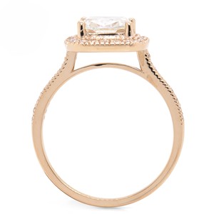 Anillo de Diamantes de Corte Cojín de Lujo, Plata S925, Chapado en Oro Rosa, Anillo de Compromiso Vintage, Certificado IGI, Joyería Fina - Product Image 4