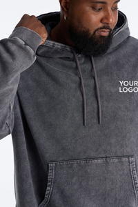 Nouveau Hoodie Vintage Gris Délavé à l'Acide pour Homme, Qualité Printemps-Automne, 420 g/m², Effet Soleil, Vente en Gros 2026 - Product Image 3