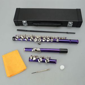 Flauto da Concerto in Cupronickel C 16 con Design a Fori Aperti Viola e Chiavi in Legno, Strumento BB - Product Image 4