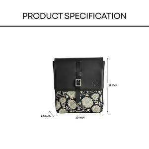 Sac bandoulière en cuir véritable à rabat motifé, sacoche pour ordinateur portable, grande capacité, léger, pour les voyages et l'usage quotidien - Product Image 2