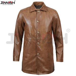 Abrigo Clásico de Cuero Genuino para Hombre con Cuello Alto, Logotipo y Colores Personalizables, Abrigo Impermeable de Invierno, Compre un Nuevo Diseño en Cuero - Product Image 5