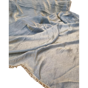 Sari de Seda Plateada Fendy Preconfeccionado, Listo para Usar en un Minuto, con Blusa Cosida |   Colección de Ropa de Fiesta Talla Única - Product Image 2