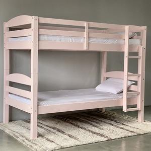 Lit superposé rose minimaliste personnalisable, meubles de chambre à coucher en bois sur mesure pour enfants - Product Image 4
