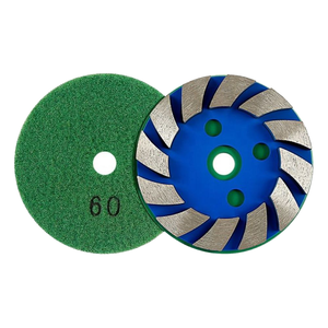 Placa de molienda de diamante KA + con respaldo adhesivo Disco de 100mm Logotipo OEM Personalizable Durable de 5,5 a 6,5mm para mármol de granito de hormigón - Product Image 1