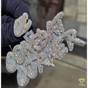 Name Pendant Moissanite Diamond Custom Hip Hop Necklace Iced Out Jewelry Gift Men - Product Image 4