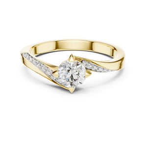 Anillo de Oro Rosa de 14K con Diamante Cultivado en Laboratorio, Corte Redondo, para Mujer |   Ropa de Oficina |   Diamante Cultivado Nuevo - Product Image 3