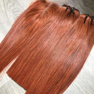 Mechones de cabello humano virgen recto de hueso naranja sin procesar Genius Weft cabello vietnamita crudo mujeres negras estilos suaves HD baratos - Product Image 1